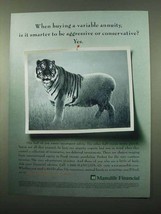 1997 Manulife Financial Ad - Aggressive or Conservative - £14.54 GBP