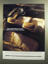 1998 Lincoln Town Car Ad - End Less is More Nonsense - £14.48 GBP