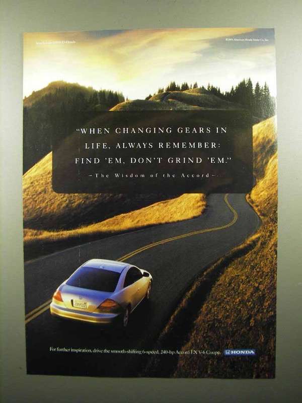2004 Honda Accord EX V-6 Coupe Ad - Changing Gears - $18.49