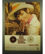 1965 Angel Face Golden Petal Compact Ad - Go Gunning - £14.78 GBP