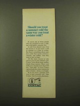 1965 Contac Cold Tablets Ad - Treat a Summer Cold - $18.49