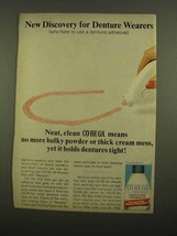 1965 Co-Re-Ga Denture Adhesive Ad - New Discovery - £14.78 GBP