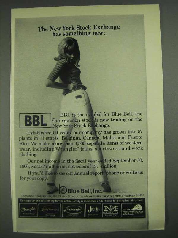 1967 Blue Bell, Inc. Ad - Wrangler Jeans - $18.49