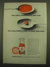 1965 One-A-Day Vitamins Ad - Take Medicine to Get Well - £14.46 GBP