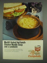 1967 Campbell&#39;s Chicken Noodle Soup Ad - Hot Lunch - £14.69 GBP