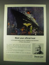 1967 French Line Cruise Ad - Meet Your Official Host - £14.53 GBP