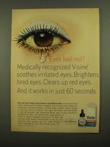 1965 Visine Eye Drops Ad - Eyes Feel Red? - £14.73 GBP