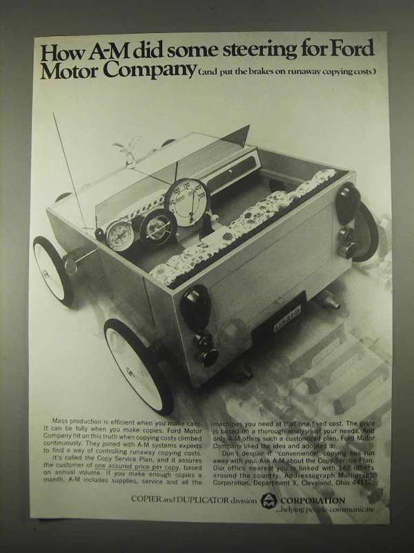 Primary image for 1967 A-M Copy Service Plan Ad - Steering For Ford