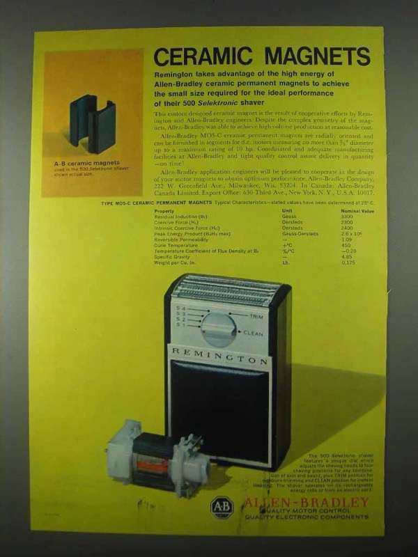 1967 Allen-Bradley Ceramic Magnets Ad - Remington - $18.49