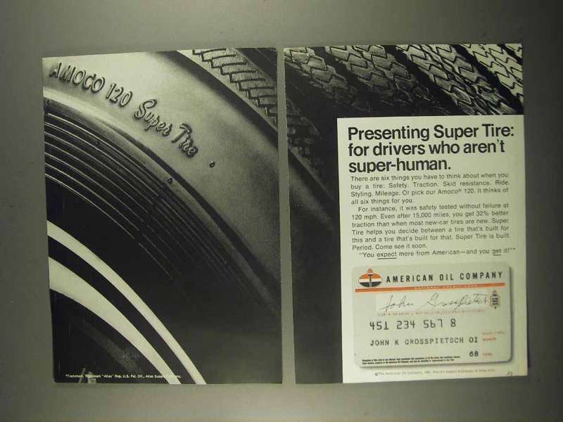 1967 Amoco 120 Super Tire Ad - For Drivers - $18.49
