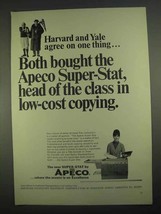 1967 Apeco Super-Stat Copier Ad - Harvard and Yale - £14.53 GBP