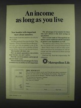 1967 Metropolitan Life Ad - Income As Long As You Live - £14.78 GBP