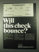 1967 Moore Business Forms Ad - Will Check Bounce? - £15.16 GBP