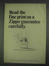 1967 Zippo Lighter Ad - Read the Fine Print - $18.49