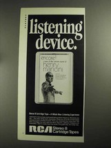 1968 RCA Stereo 8 Cartridge Tapes Ad - Listening Device - £14.48 GBP