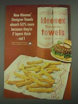 1967 Kleenex Designer Towels Ad - Absorb 50% - £14.73 GBP