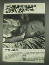 1967 Nytol Sleeping Tablet Ad - Good Housekeeping Seal - £14.54 GBP
