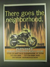 2001 Buell Motorcycle Ad - There Goes the Neighborhood - £14.78 GBP