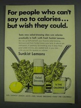 1967 Sunkist Lemons Ad - Can&#39;t Say No To Calories - $18.49