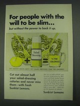 1967 Sunkist Lemons Ad - People With Will To Be Slim - $18.49