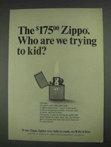 1967 Zippo Lighter Ad - Who Are We Trying to Kid? - $18.49
