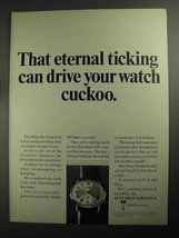 1968 Bulova Accutron Calendar AD Watch Ad - Cuckoo - £14.56 GBP