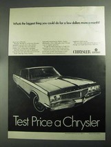 1968 Chrysler Newport 2-Door Hardtop Car Ad - £14.69 GBP