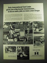 1968 International Harvester Cub Cadet Tractor Ad - £14.76 GBP