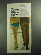 1968 Lee Leens Pants Ad - Wouldn't Use a Pretty Face - $18.49