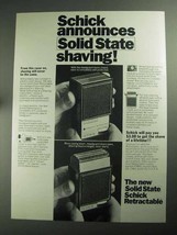 1968 Schick Solid State Retractable Shaver Ad - $18.49