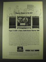 1968 Sony Solid-State Stereo 560 Ad - Music in the Air - £14.50 GBP