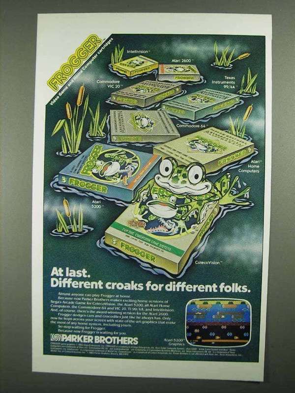 Primary image for 1984 Parker Brothers Frogger Video Game Ad