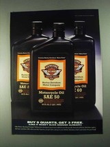 1996 Harley-Davidson Motorcycle Oil Ad - Buy 9 Quarts - $18.49