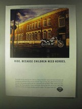 1999 Harley-Davidson Motorcycle Ad - Children Heroes - £14.55 GBP