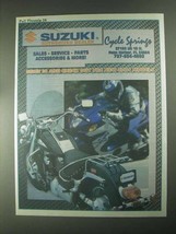 2001 Suzuki Motorcycle Ad - Cycle Springs - $18.49