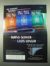 2003 Pall Mall Cigarettes Ad - Burns Slower - £14.77 GBP