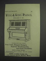 1892 Vose & Sons Pianos Ad - $18.49