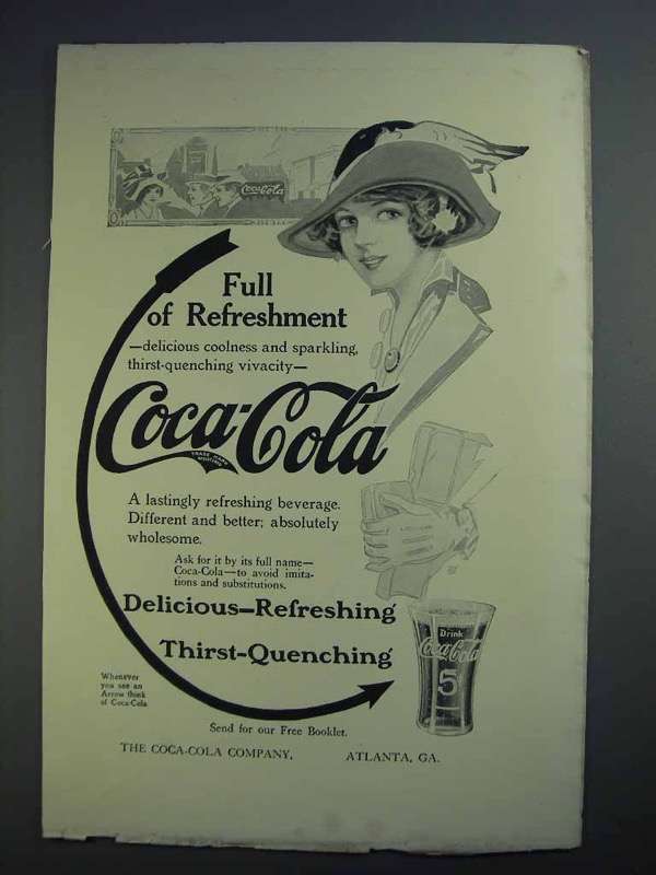 1913 Coca-Cola Soda Ad - Full of Refreshment - $18.49