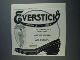 1913 Everstick Invisible Rubber Shoe Ad - A Gentleman - $18.49