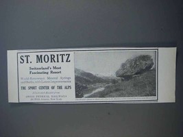 1913 Swiss Federall Railways Ad - St. Moritz - £14.48 GBP