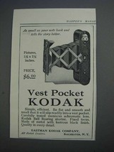 1913 Vest Pocket Kodak Camera Ad - Small as Note Book - £14.87 GBP