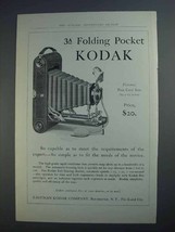 1913 Kodak 3A Folding Pocket Camera Ad - So Capable - $18.49