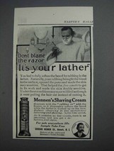 1913 Mennen's Shaving Cream Ad - Don't Blame Razor - $18.49