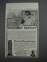 1913 Mennen&#39;s Shaving Cream Ad - Don&#39;t Blame Razor - $18.49