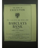 1939 Barclays Bank Ad - The Bank as Executor - £14.78 GBP