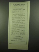 1939 Horlicks Malted Milk Drink Ad - Hospital Tests - £14.78 GBP