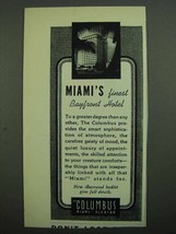1939 The Columbus Hotel At - Miami&#39;s Finest Bayfront - £14.44 GBP