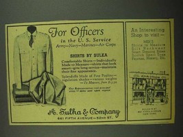 1942 A. Sulka Shirts Ad - For Officers in U.S. Service - £14.50 GBP