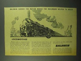 1942 Baldwin Locomotives Ad - Serves The Nation - £14.54 GBP