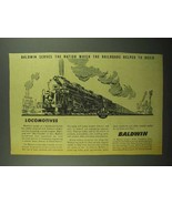 1942 Baldwin Locomotives Ad - Serves The Nation - £14.54 GBP